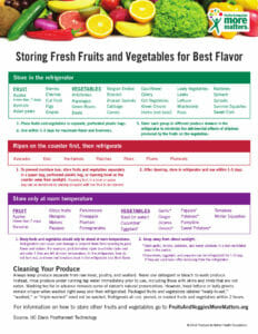 Storing Fruits Veggies