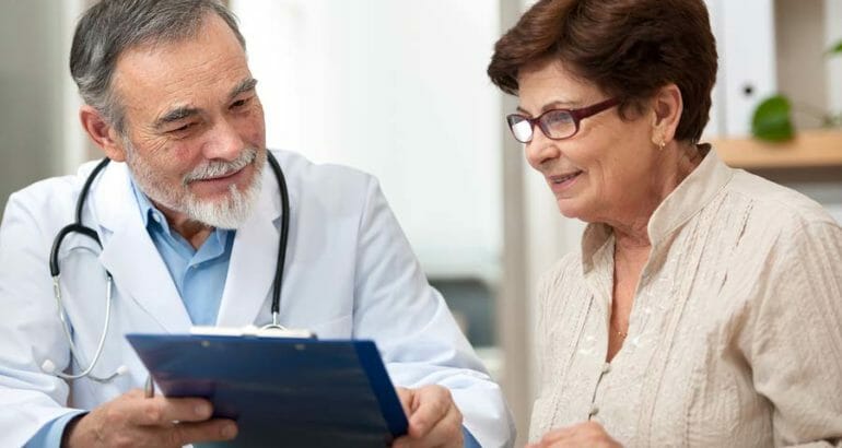 patient talking to doctor